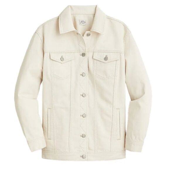 J. Crew Relaxed denim jacket in Ecru. Size XL. NWT. - Picture 4 of 15